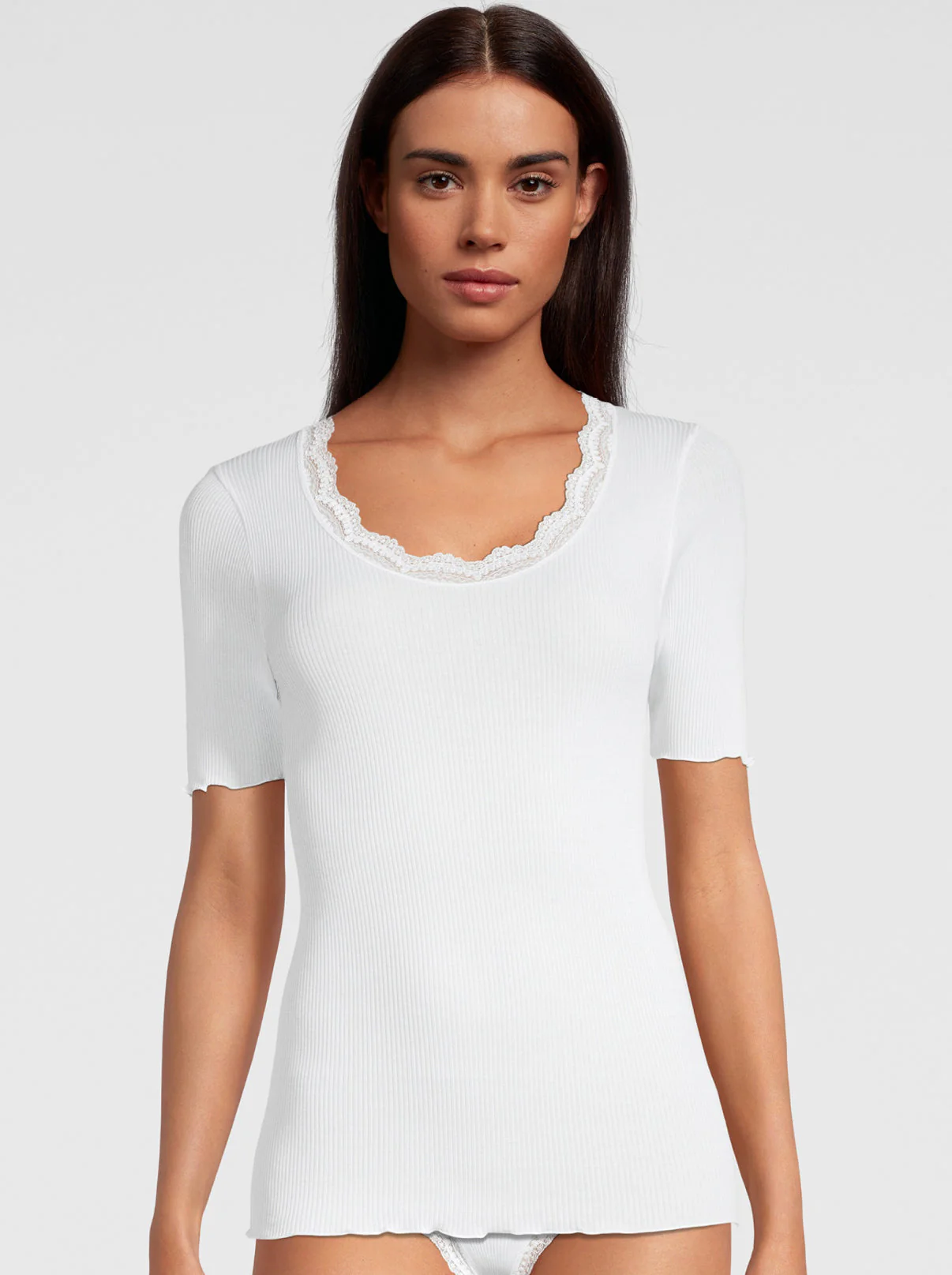 Filoscozia T-shirt with Leavers Lace 3164 - Image 4