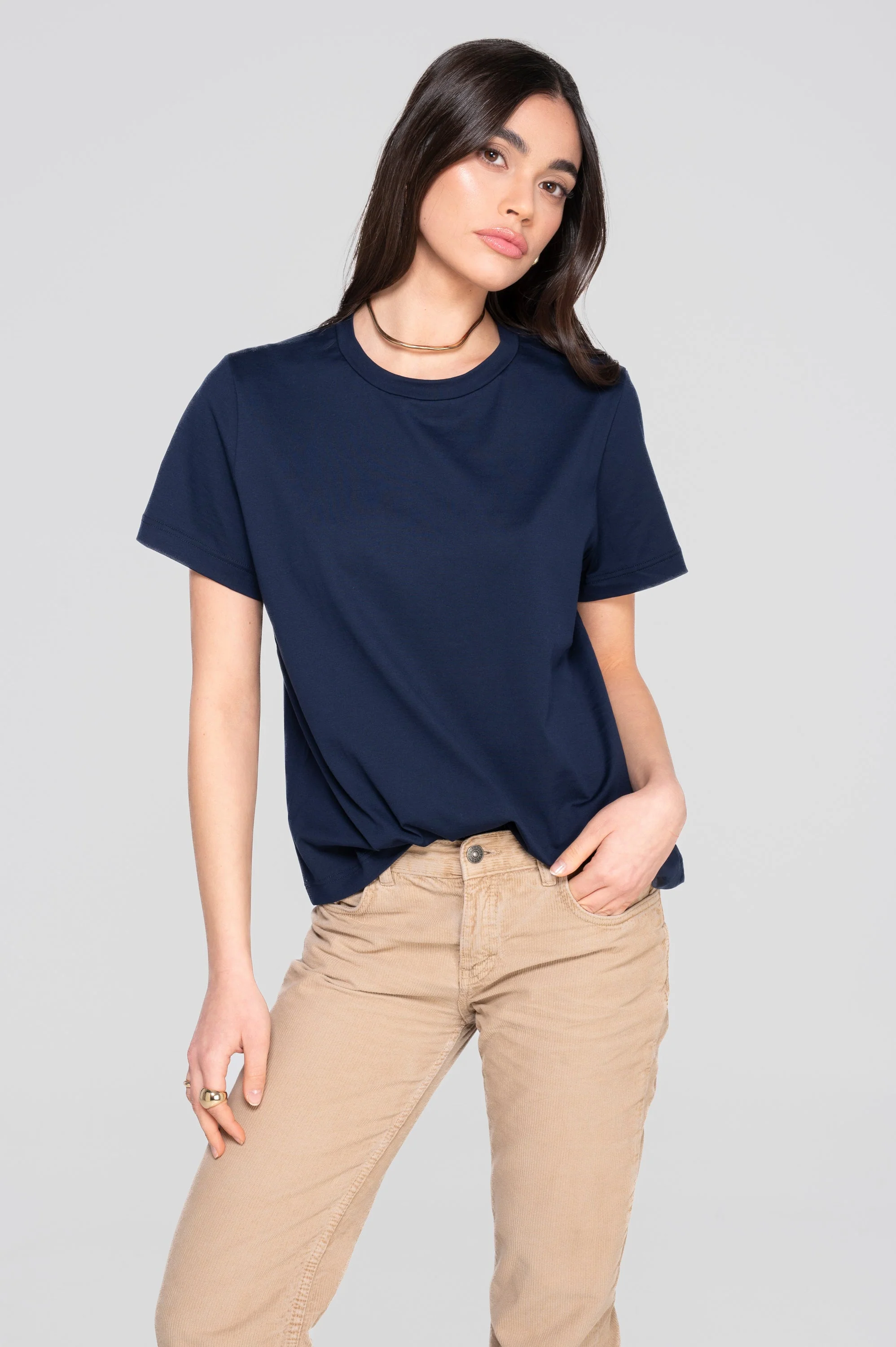 Round neck T-shirt in jersey cotton 409 - Image 11