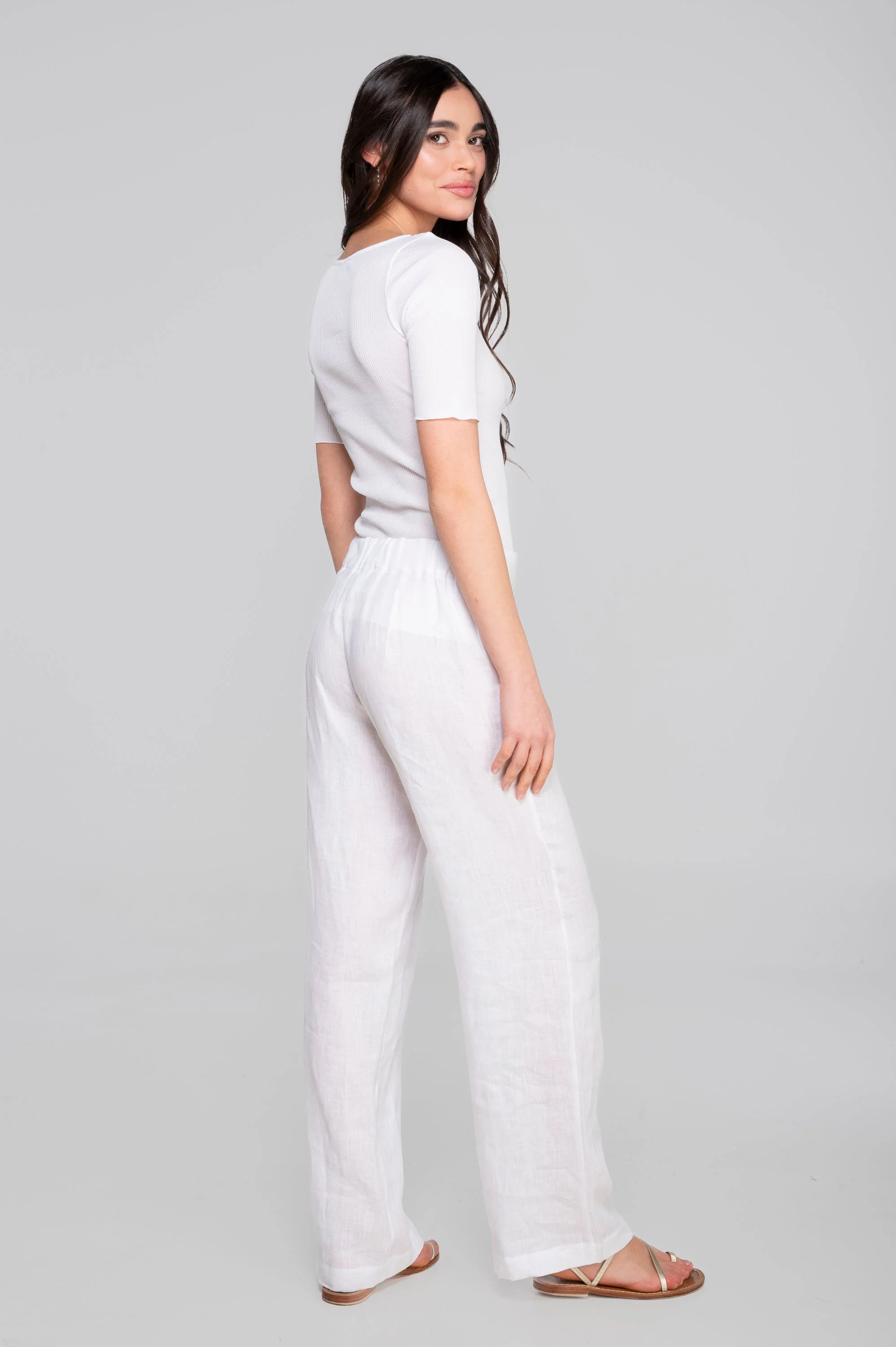 Filoscozia short sleeve ribbed top with chantilly lace 7526 - Image 6