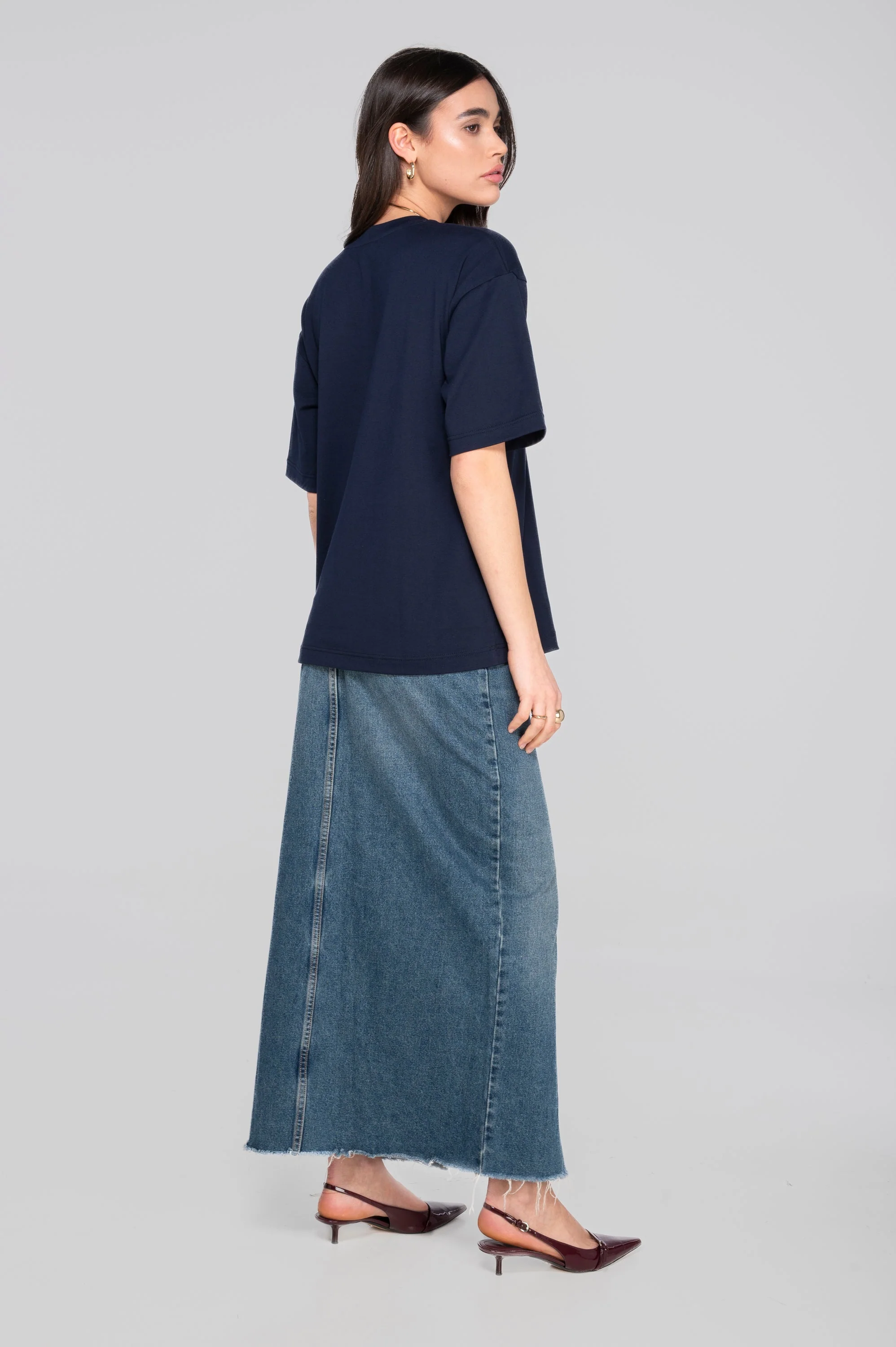 Round neck T-shirt in heavyweight jersey cotton 7571 - Image 5