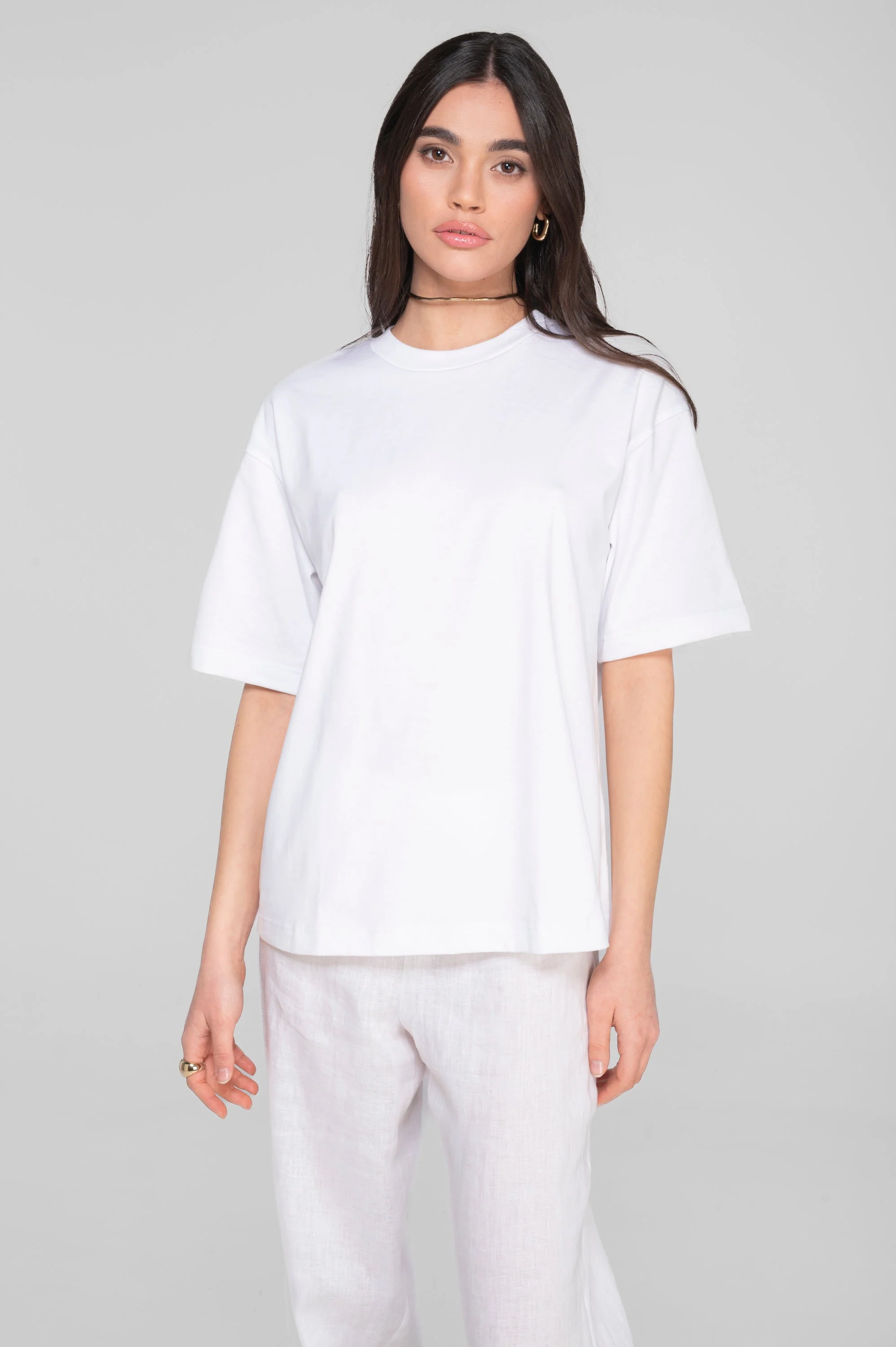 Round neck T-shirt in heavyweight jersey cotton 7571 - Image 6