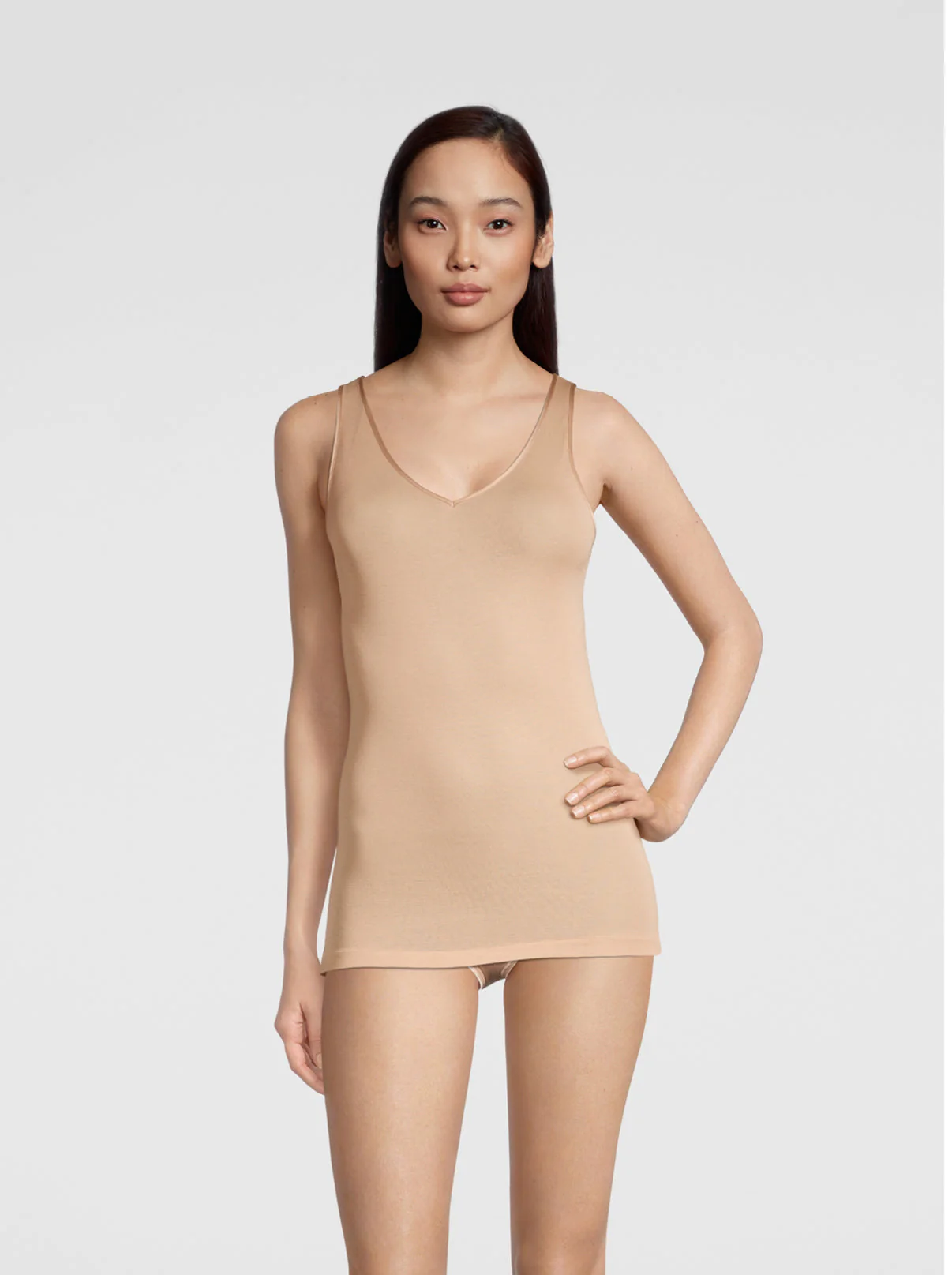 Filoscozia V neck Tank Top satin trimming 542 - Image 7