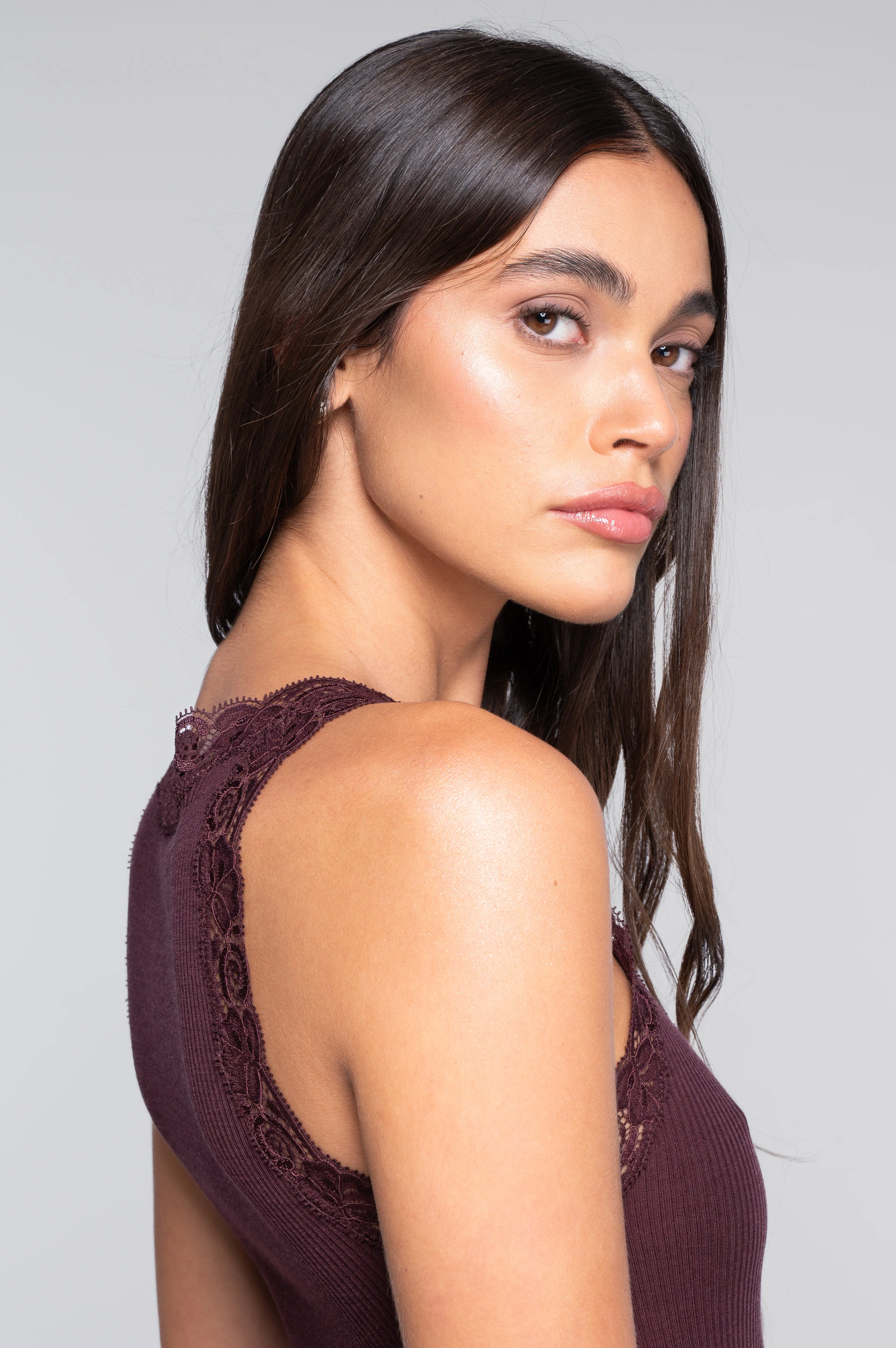 Wool and silk tank top with Leavers lace 3410 - Image 22