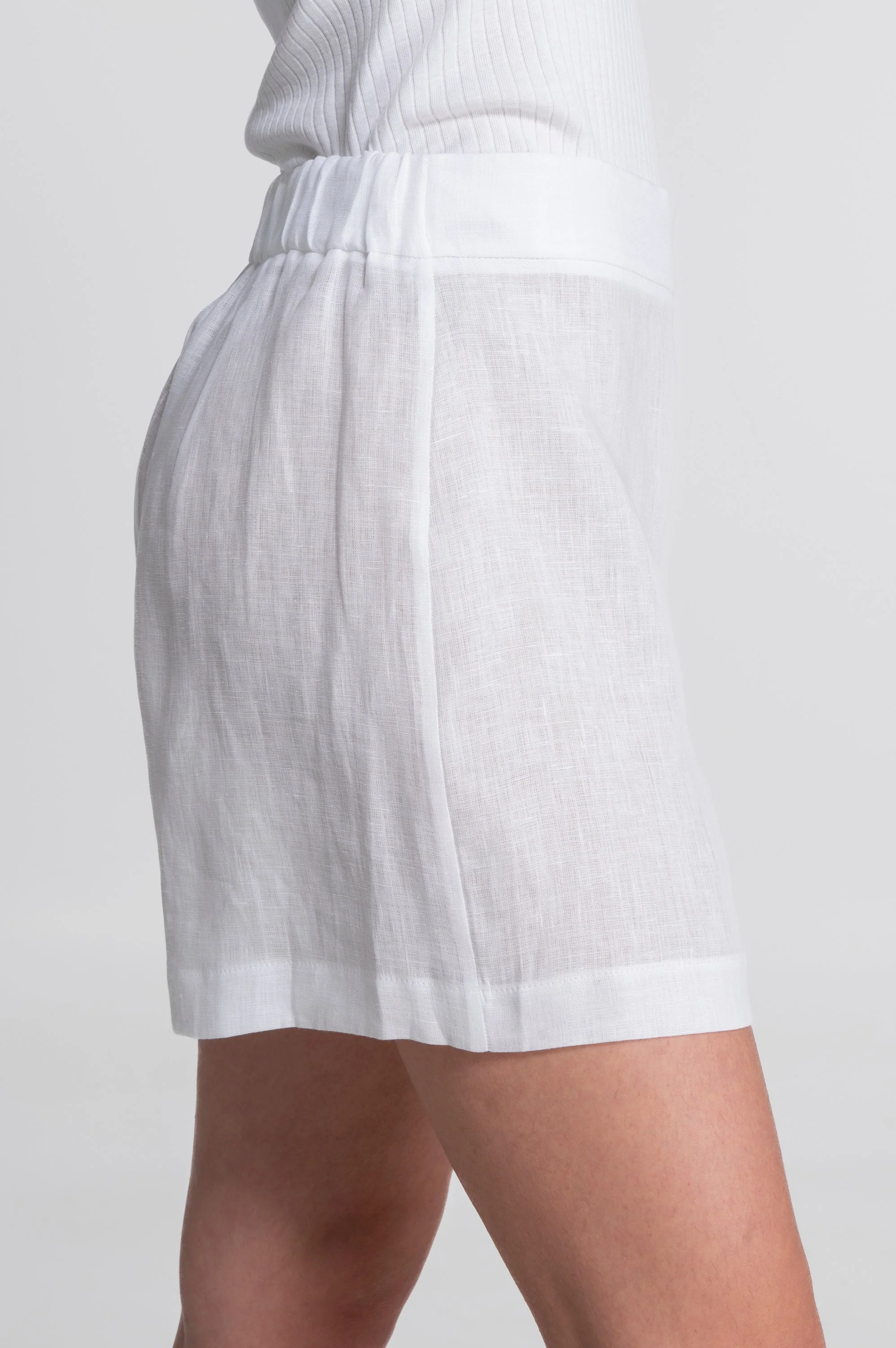 Flared linen shorts 7537L - Image 5