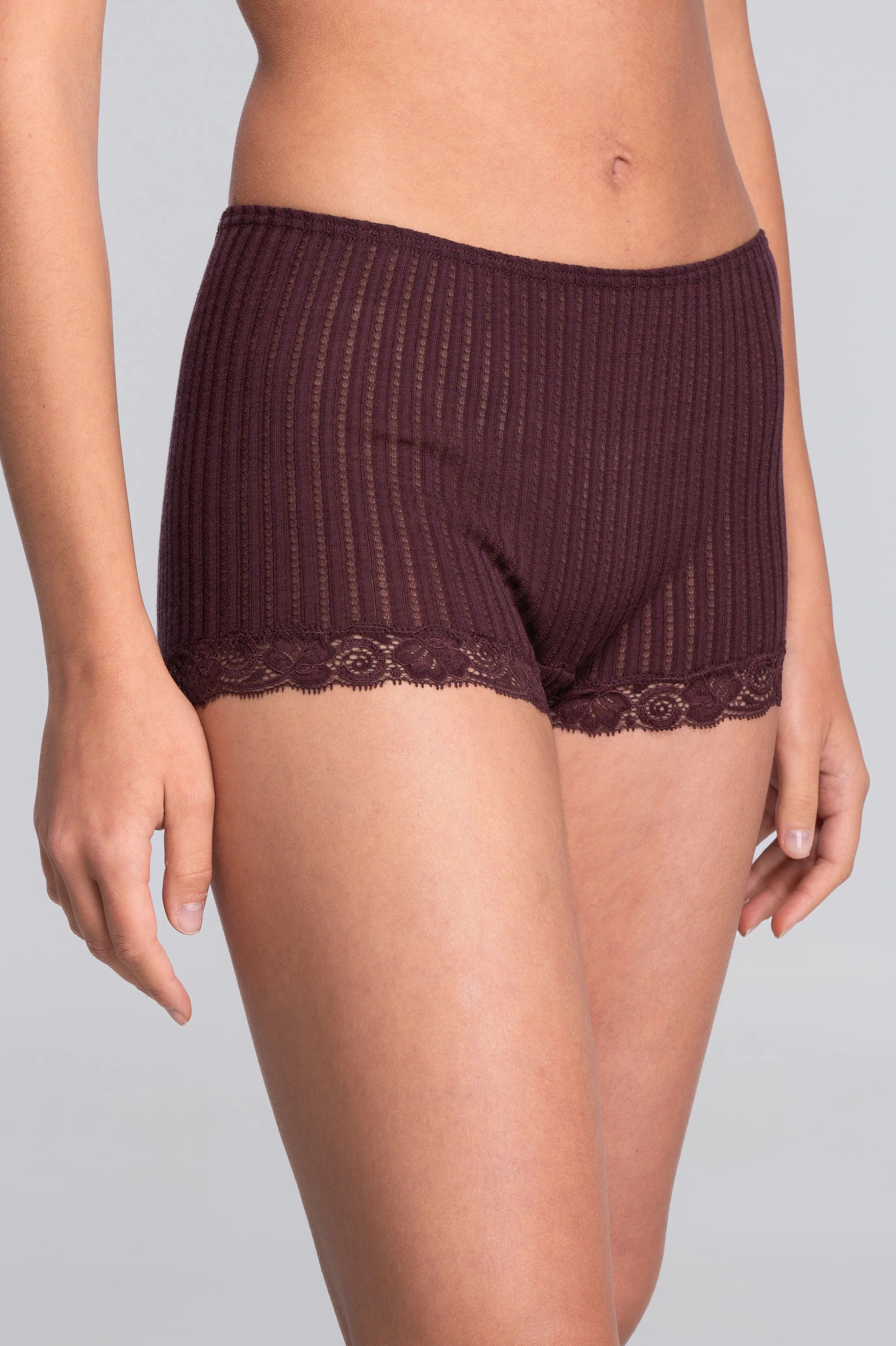 Mid-rise panties in ajouré wool and silk with Leavers lace 7645 - Image 20