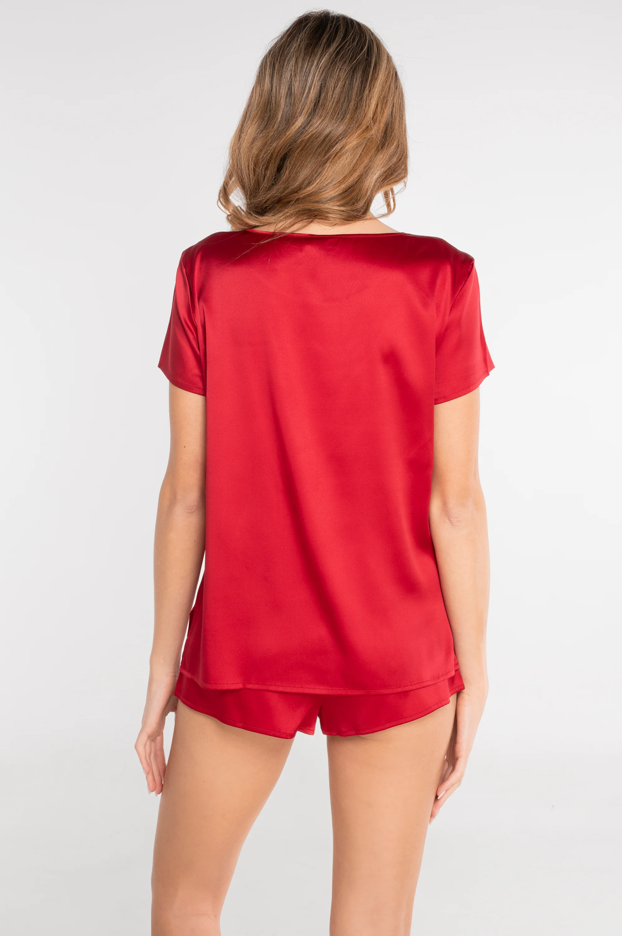 Short-sleeved stretch silk top 10308 - Image 14