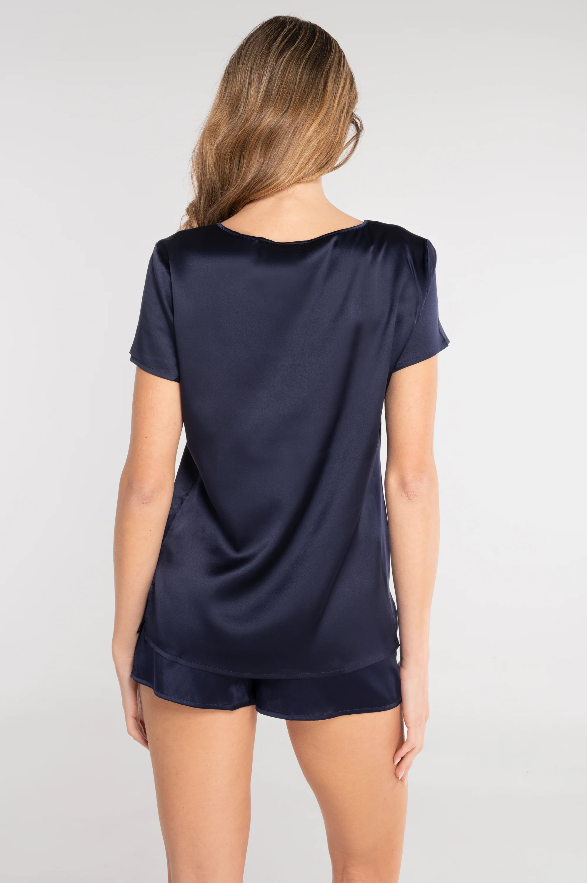 Short-sleeved stretch silk top 10308 - Image 17